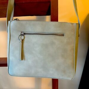 Light Blue Faux Suede Purse